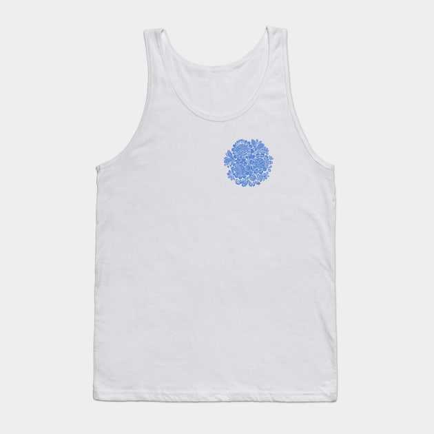 Flower circle Blue Tank Top by WhiteRave